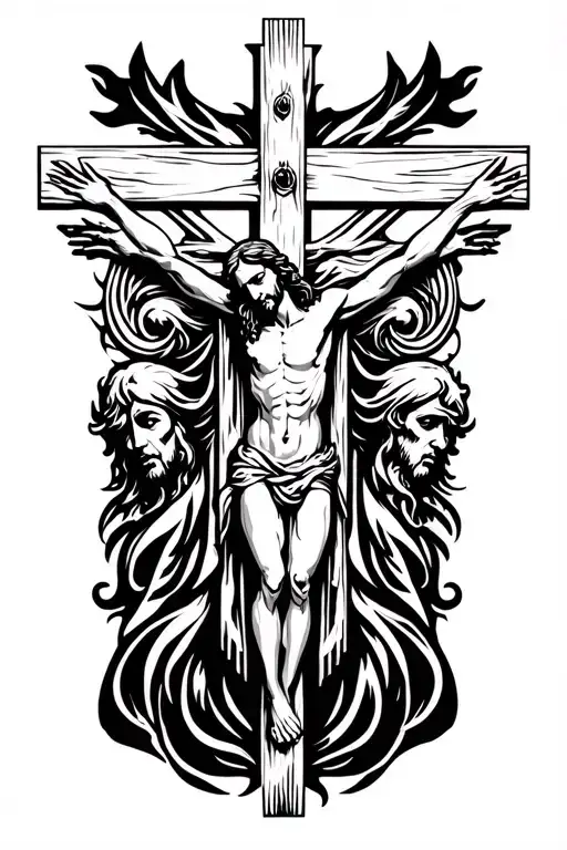 Christ Crucified And Heads