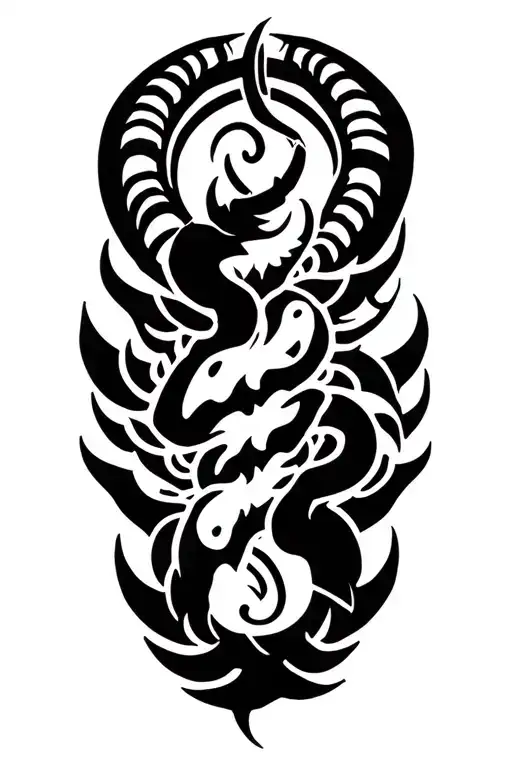 Capricorn And Scorpio Symbols Intertwined