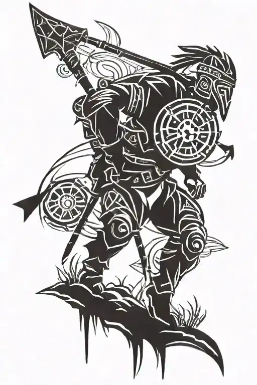 Warrior Silhouette Hiking