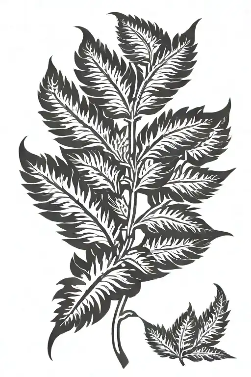 Fern Plant Line Art