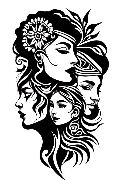 Daughter And Father And Daughter