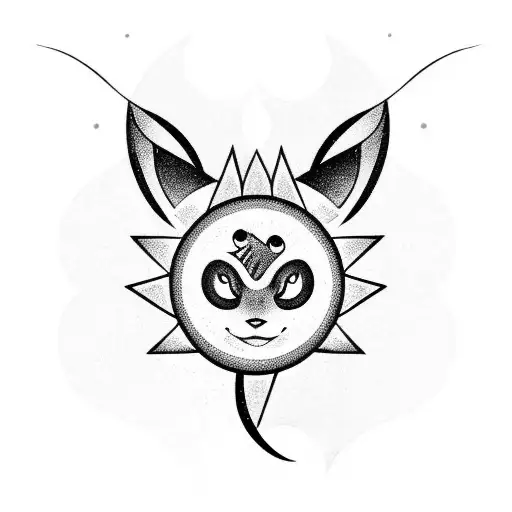 Umbreon Looking At A Crescent Moon