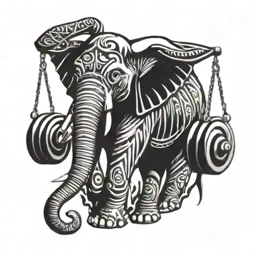 An Elephant Lifting Gym Equipment