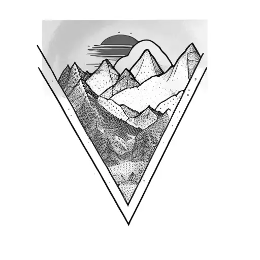 A Triangle With A Mountain In The Middle