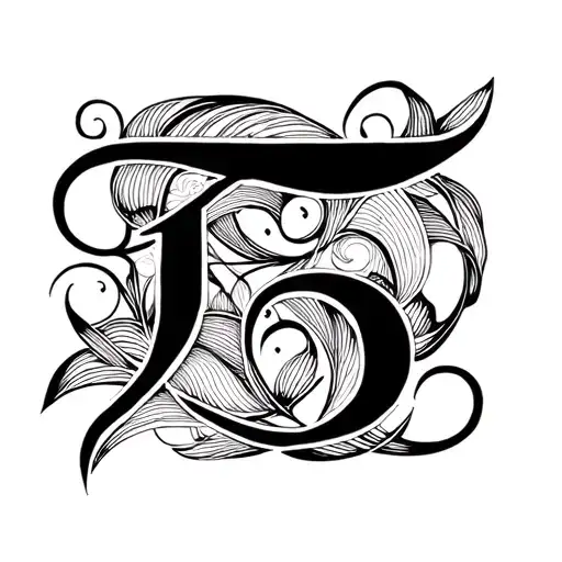 Letter F And The Number 5 Intertwined