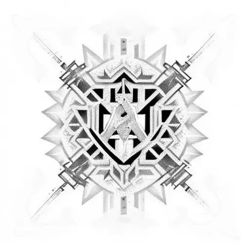 A Minimalist Black Cross With Cyber Goth Elements