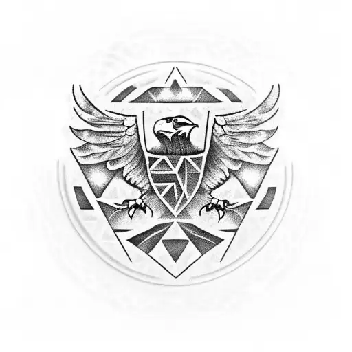 An Eagle With A Triforce Above It's Head