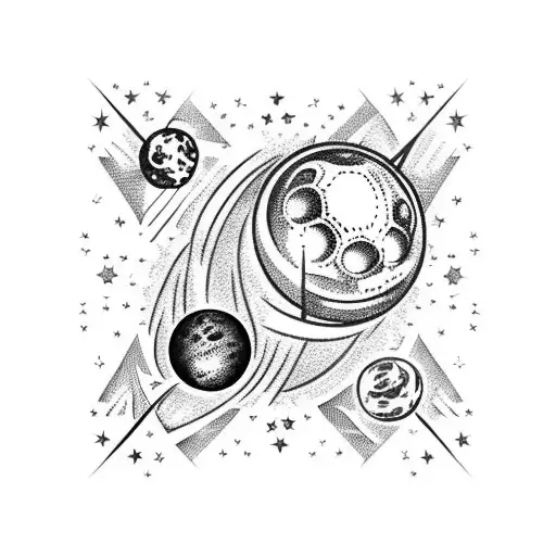 Space Moon Stars Planets