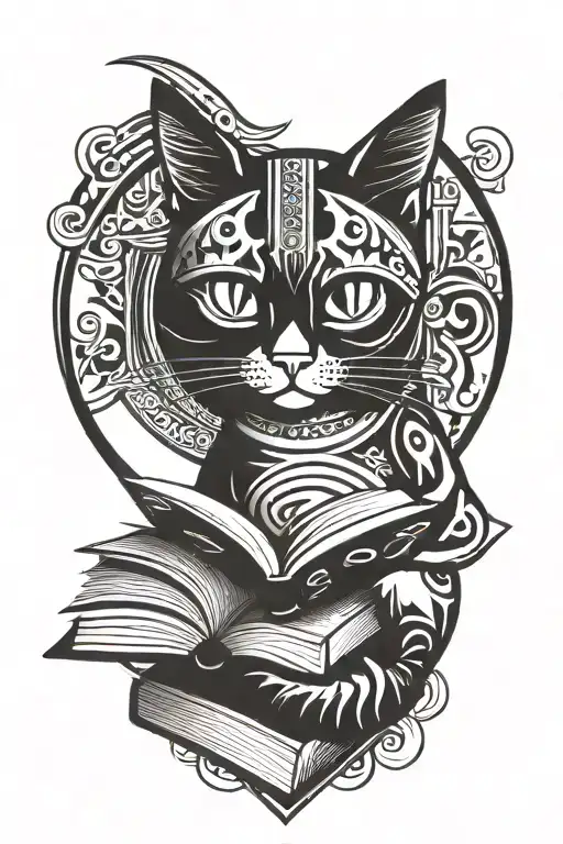 Cat Reading Books