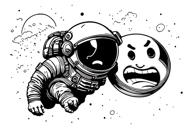 Smile And Sad Astronaut Lost