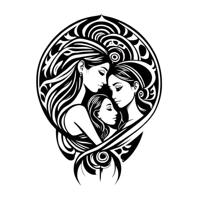 Mother With Her Daughter