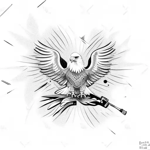 Bald Eagle Holding A Guitar