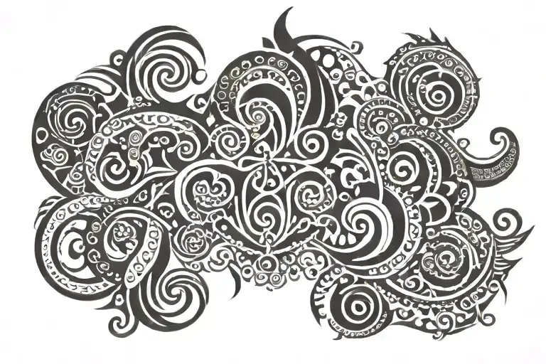 Tribal Swirls For Under Female Bust