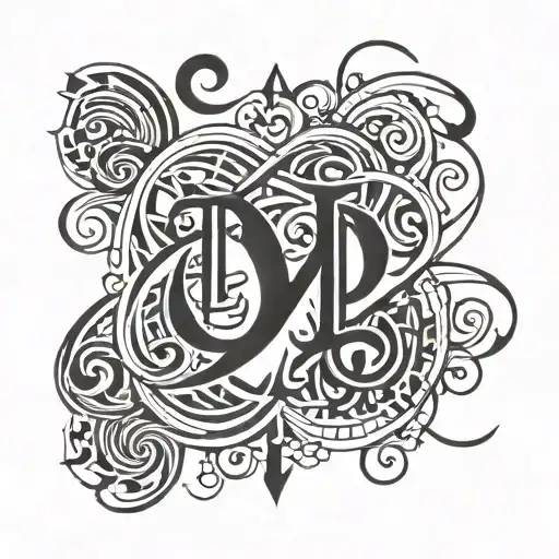 Initials A And D Combined Together As A Symbol Calligraphy