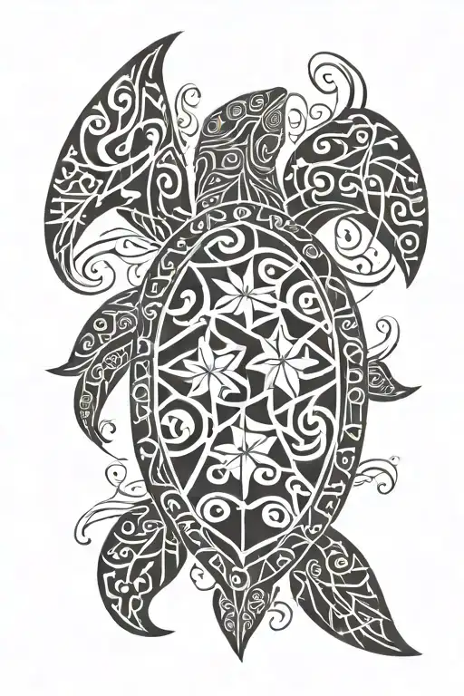 Tribal Turtle And Starfish