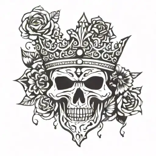 Loyalty With A King Crown Surrounded By Bold Flowers