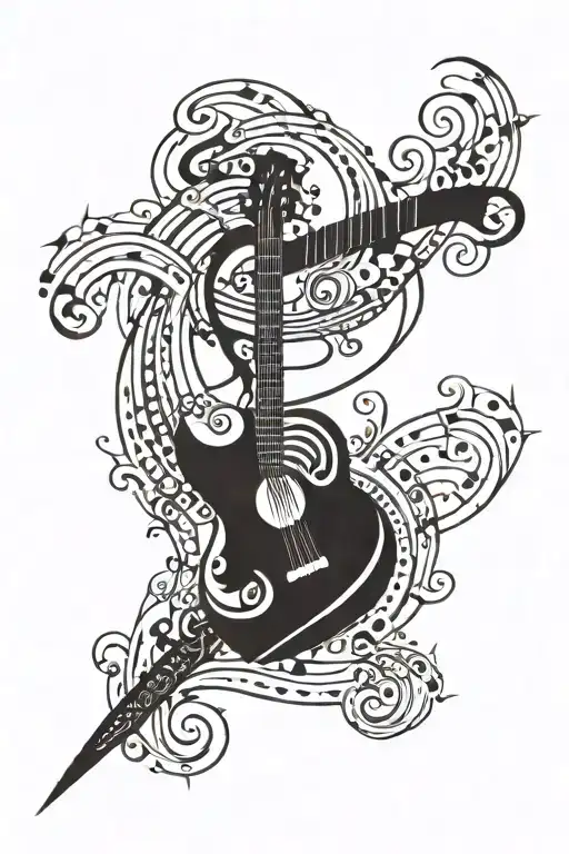 Tribal Tattoo Music Themed