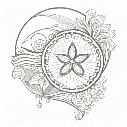 Sand Dollar And Ocean Wave