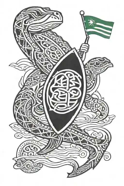 Honu And Canoe With Colorado State Flag In The Background