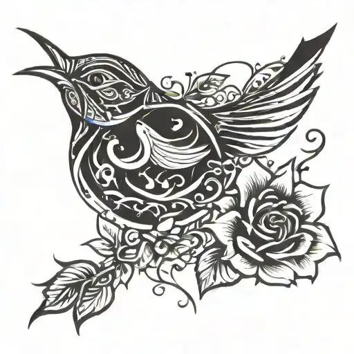 Wren Bird Rose