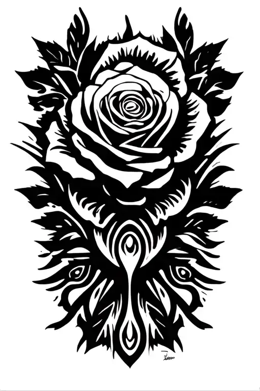 Roses Motorcycle Tribal