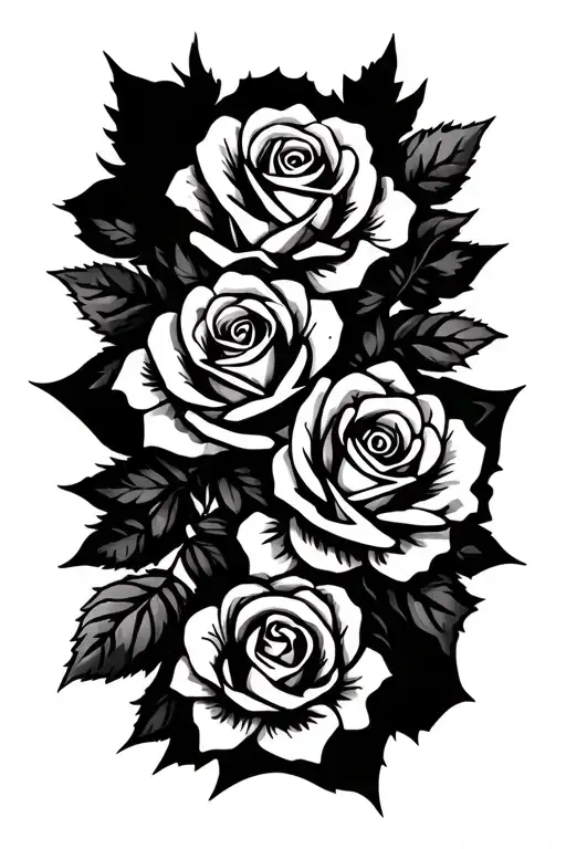 Roses Motorcycle Tattoo Design