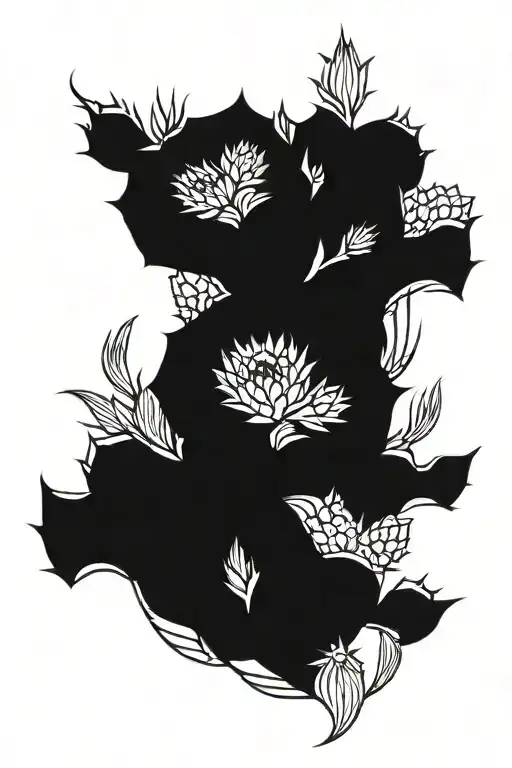 Cactus With Branch Around Sunflower