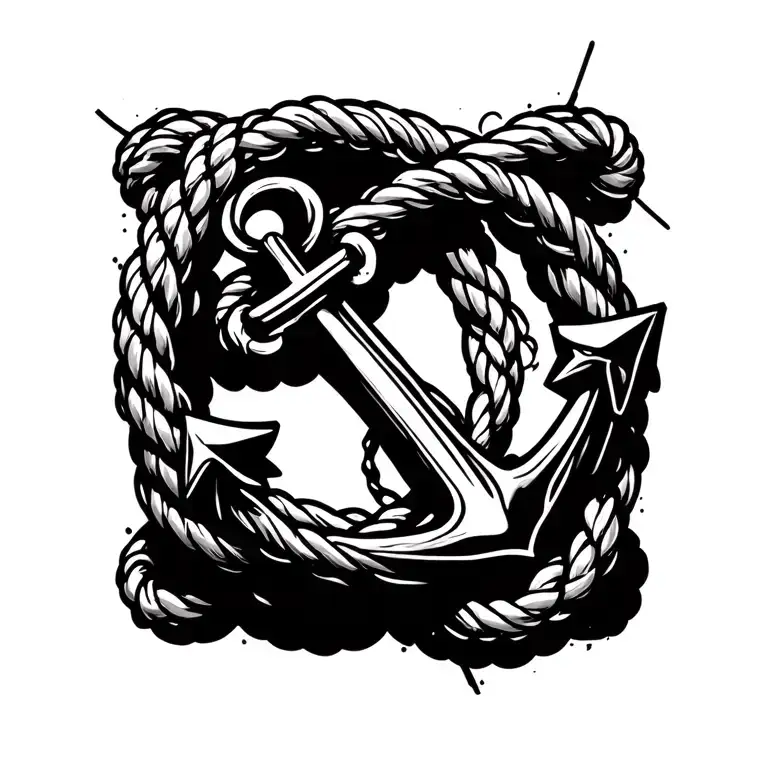 Anchor In Rope Wrapped