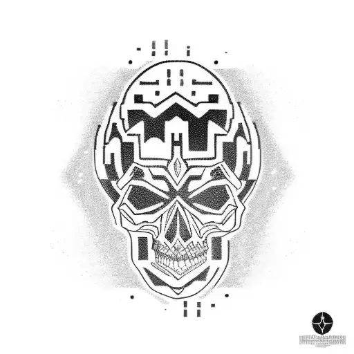 Pixelated Skull