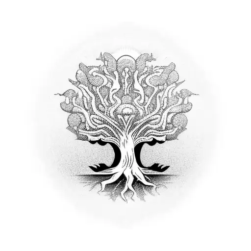 Tree Of Life And Flower