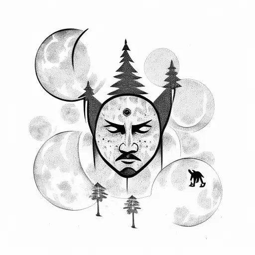 A Guy Looking Up On The Moon In The Forest