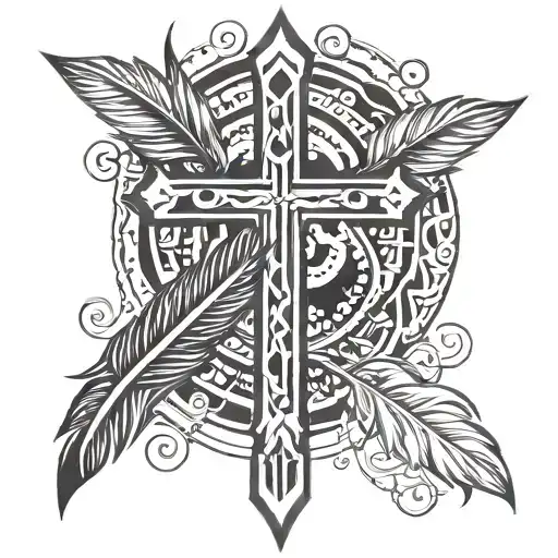 Cross With Feather