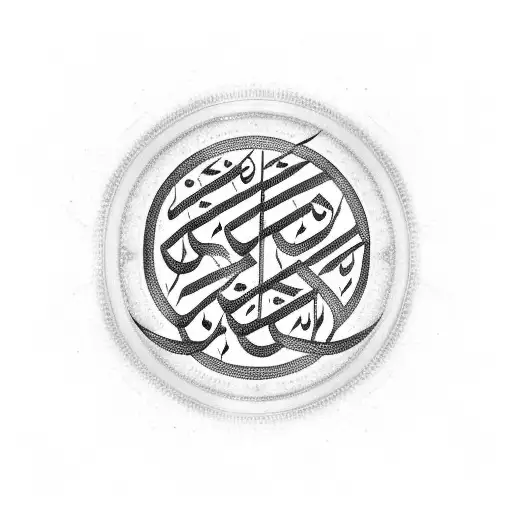 Arabic Calligraphy Of A Meaningful Word Or Phrase Related To Family