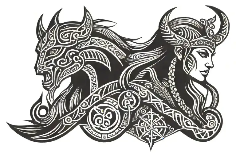 Viking Female Worrior Tribal