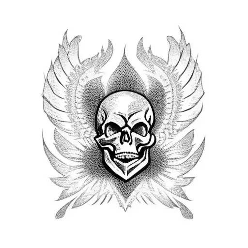 Skull With Phoenix