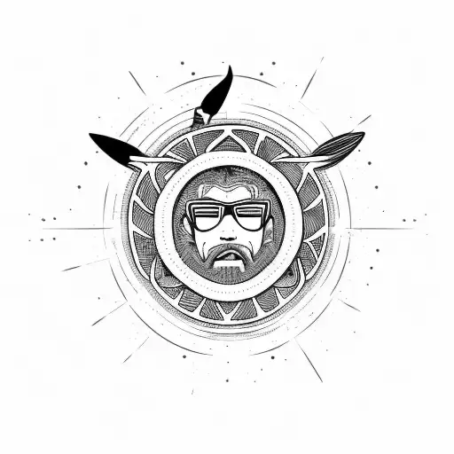 Father And Two Sons On Beach