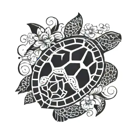 Turtle With Flowers On Shell