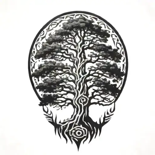 Sequoia Tree Growing With Roots And A Kings Crown