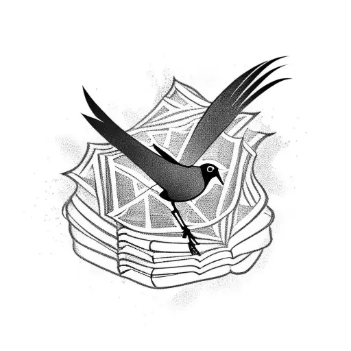 Book With A Bird Coming Out Of It