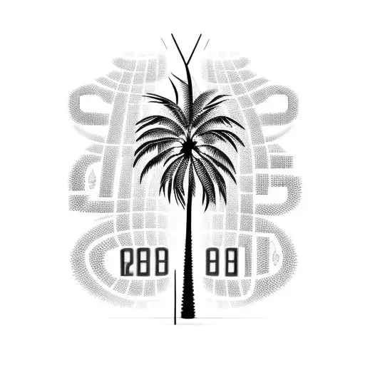 Palm Tree Made Of Numbers
