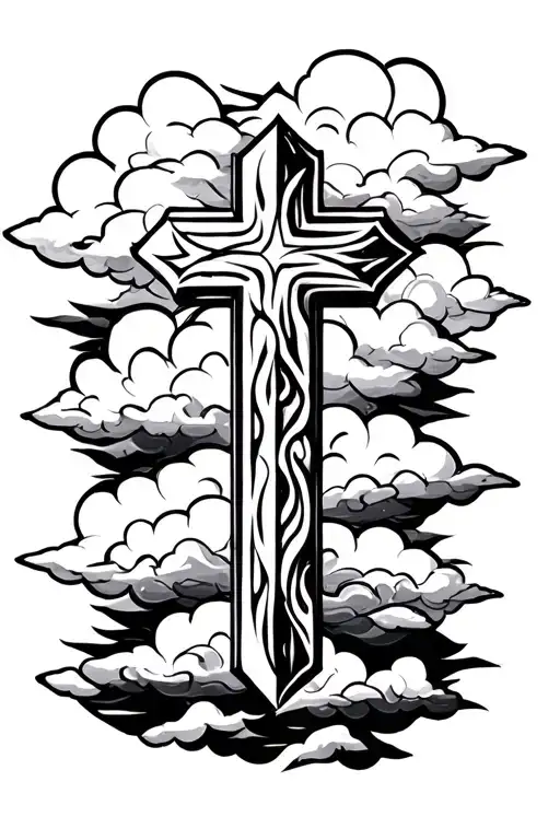 Cross With Clouds