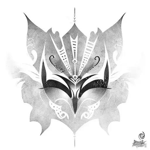 Elegant Bat Silhouette Incorporating Elements Of A Masquerade Mask