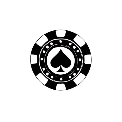 Poker Chip With Bowling Pins In The Background