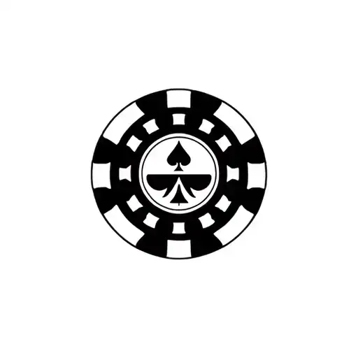 Poker Chip With Bowling Pins In The Background