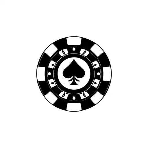 Poker Chip With Bowling Pins In The Background