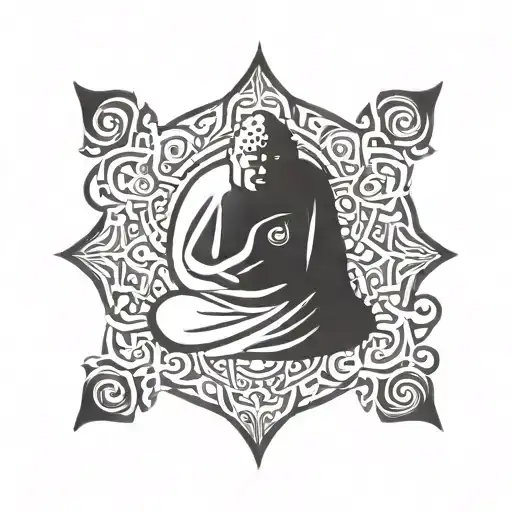 Weights Buddha Spiritual Symbol Merging