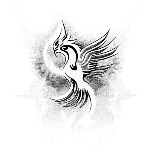 Minimal Phoenix Rising From Ashes