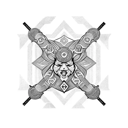 A Powerful Sigma Male Symbol Surrounded By Intricate Geometric Patterns