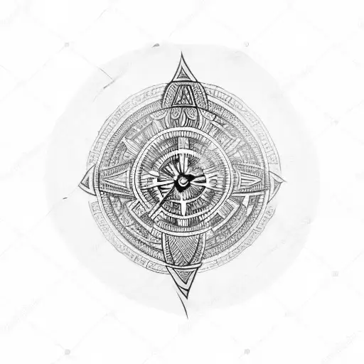 Maori Tattoo With Compass