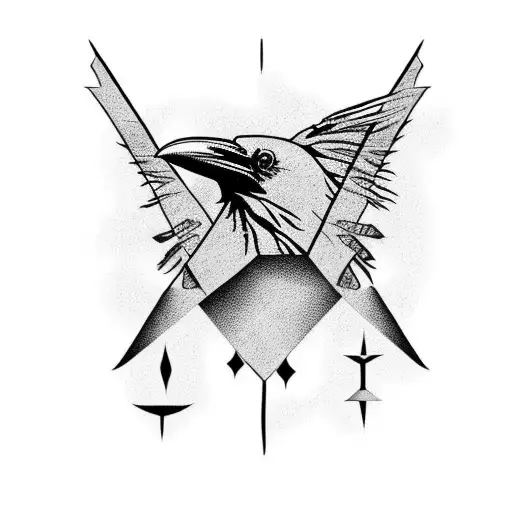 Raven With Man In The Maze